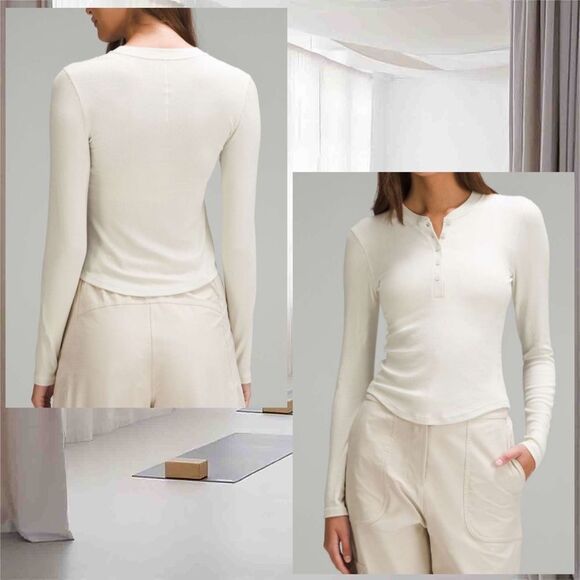 Lululemon Hold Tight Long-Sleeve Henley Bone size 6 NWT - Picture 1 of 6